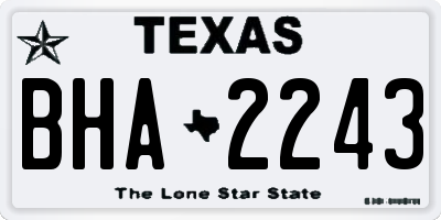 TX license plate BHA2243