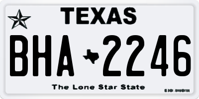 TX license plate BHA2246