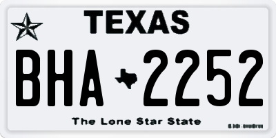 TX license plate BHA2252