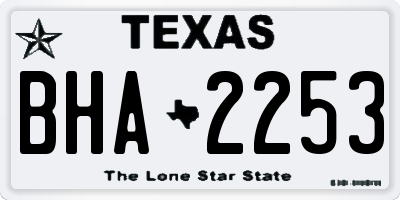 TX license plate BHA2253