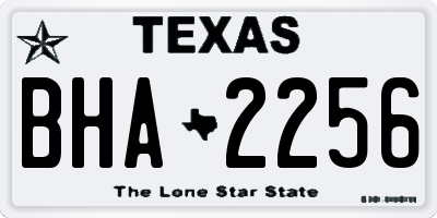 TX license plate BHA2256