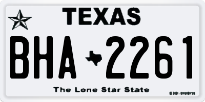 TX license plate BHA2261