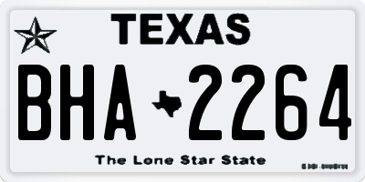 TX license plate BHA2264