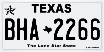 TX license plate BHA2266