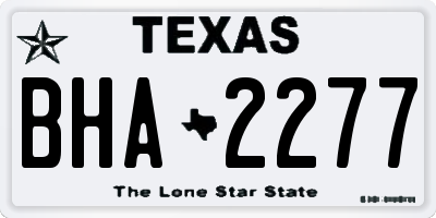 TX license plate BHA2277