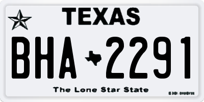 TX license plate BHA2291