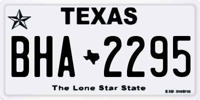 TX license plate BHA2295