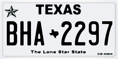TX license plate BHA2297