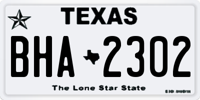 TX license plate BHA2302