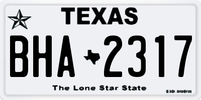 TX license plate BHA2317
