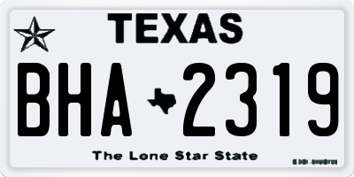 TX license plate BHA2319