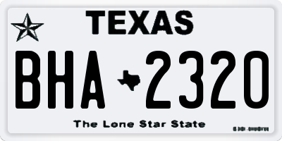 TX license plate BHA2320