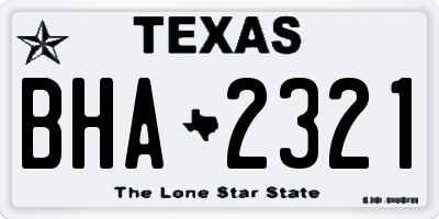 TX license plate BHA2321