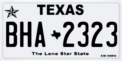 TX license plate BHA2323