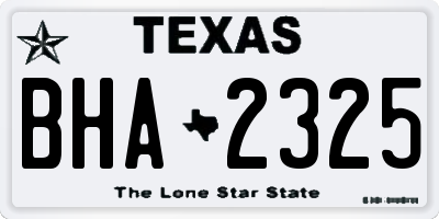 TX license plate BHA2325