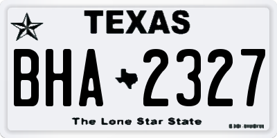 TX license plate BHA2327