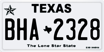 TX license plate BHA2328