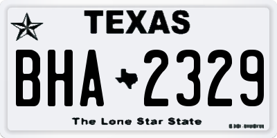 TX license plate BHA2329