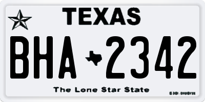 TX license plate BHA2342