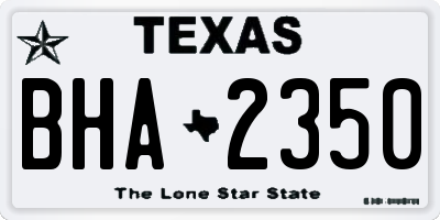 TX license plate BHA2350