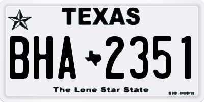 TX license plate BHA2351