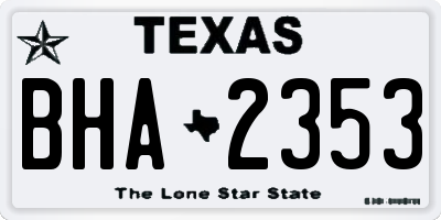 TX license plate BHA2353