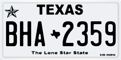 TX license plate BHA2359