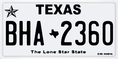 TX license plate BHA2360