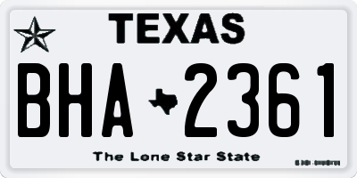 TX license plate BHA2361