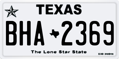 TX license plate BHA2369