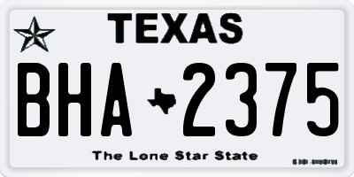 TX license plate BHA2375