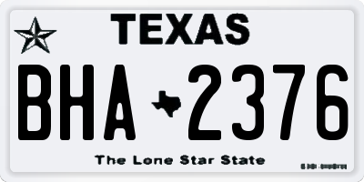 TX license plate BHA2376