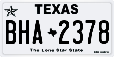 TX license plate BHA2378