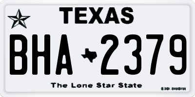 TX license plate BHA2379