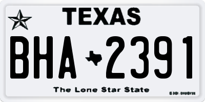 TX license plate BHA2391