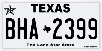 TX license plate BHA2399