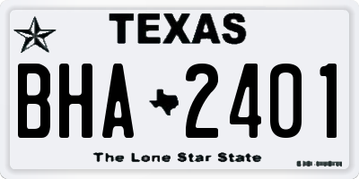 TX license plate BHA2401