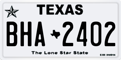 TX license plate BHA2402
