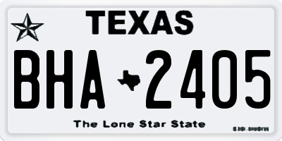 TX license plate BHA2405