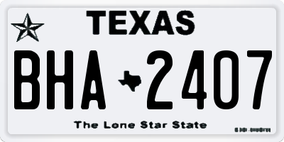 TX license plate BHA2407