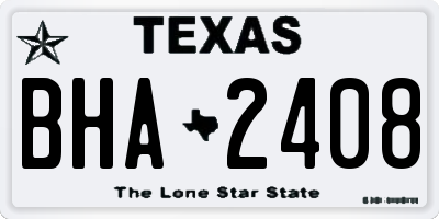 TX license plate BHA2408