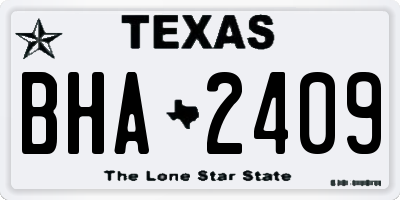 TX license plate BHA2409