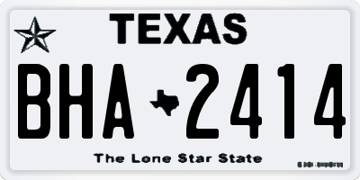 TX license plate BHA2414