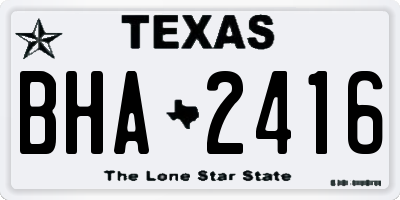 TX license plate BHA2416