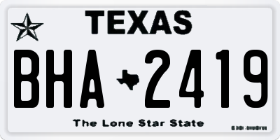 TX license plate BHA2419