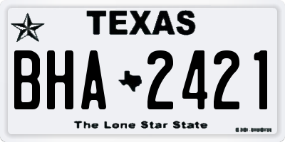 TX license plate BHA2421