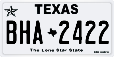 TX license plate BHA2422