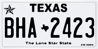 TX license plate BHA2423