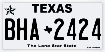 TX license plate BHA2424