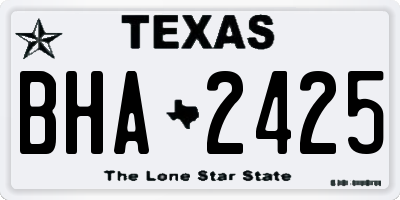 TX license plate BHA2425
